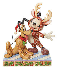 Mickey & Pluto Festive Friends Weihnachtsfigur (DISNEY TRADITIONS)