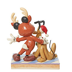 Mickey & Pluto Festive Friends Weihnachtsfigur (DISNEY TRADITIONS)