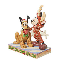 Mickey & Pluto Festive Friends Weihnachtsfigur (DISNEY TRADITIONS)
