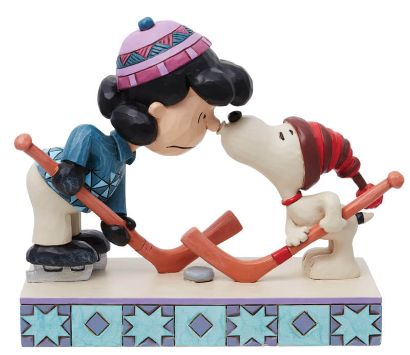 Snoopy and Lucy Playing Hockey A Surprise Smooch (PEANUTS BY JIM SHORE) Figurine