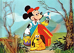 Postkarte Mickey & Pluto (3-D Lentikular-Druck)