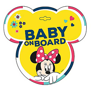 Minnie Maus Rückscheiben-Schild BABY ON BOARD