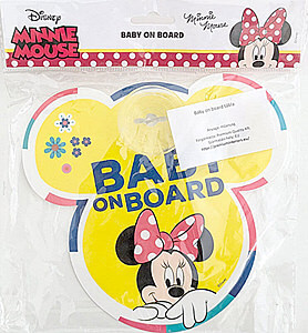 Minnie Maus Rückscheiben-Schild BABY ON BOARD