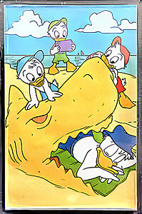 Kühlschrankmagnet Donald und Neffen am Strand