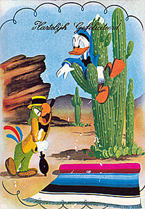 Postkarte "Hartelijk Gefeliciteerd" / Donald Duck, Joe Carioca