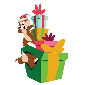 Ahörnchen & Behörnchen [Chip n Dale] mit Weihnachtsfigur (DISNEY TRADITIONS) Figur