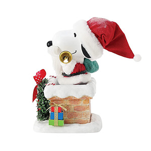 Weihnachtsmann Snoopy auf dem Dach (POSSIBLE DREAMS BY D56) Figur