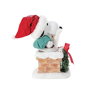 Weihnachtsmann Snoopy auf dem Dach (POSSIBLE DREAMS BY D56) Figur