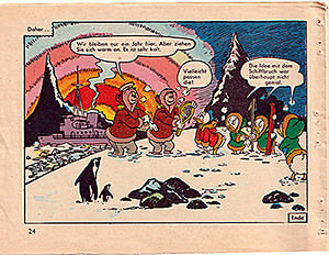Micky Maus insert strips Donald Duck - Unverhoffte Reise. 6 strips, complete (Grade: 2)