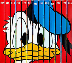 13 Bände Lustiges Taschenbuch / Nr. 216-228 mit komplettem Rückenbild Donald Duck konsterniert (Z: 0-1)