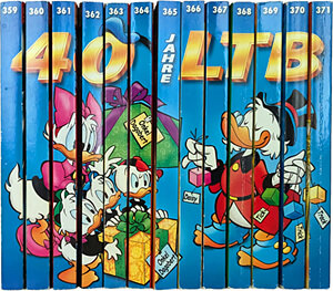 13 Bände Lustiges Taschenbuch / Nr. 359-371 mit komplettem Rückenbild 40 Jahre LTB