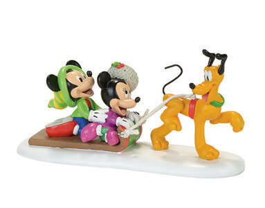 Pluto Rodelschlittenfahrt (DISNEY VILLAGE BY D56) Figur
