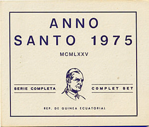 Briefmarkensatz "Anno Santo 1975" kompletter Satz mit Umschlag / Äquatorialguinea 1975