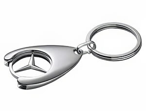 Mercedes-Benz Schlüsselanhänger "Brüssel" im Set mit Spaltring und drehbarem Mercedes-Stern