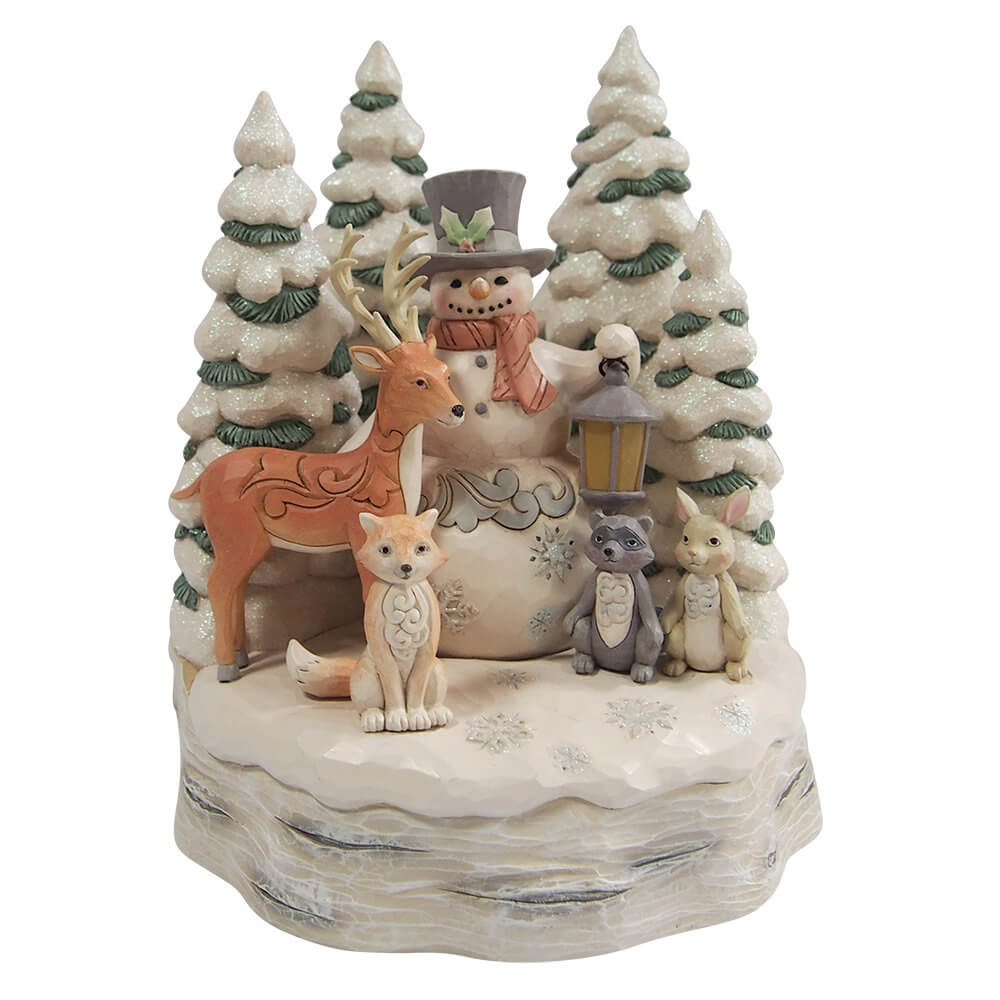 White Woodland Schneemann mit Tieren (HEARTWOOD CREEK BY JIM SHORE) Figur