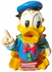 Lampe Donald Duck auf Bücherstapel