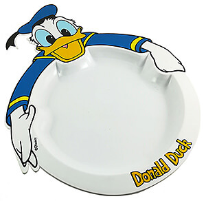 Donald Duck Teller und Reliefbecher (Satz mit 4 Tellern + 4 Bechern)